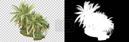 Photo for Palms  isolated on background with mask. 3 d rendering - illustration - Royalty Free Image
