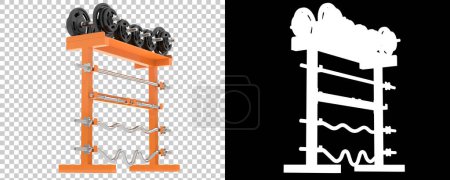 Photo for Weight rack with mask isolated on background. 3d rendering - illustration - Royalty Free Image