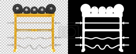 Photo for Weight rack with mask isolated on background. 3d rendering - illustration - Royalty Free Image