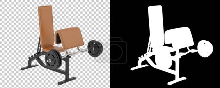 Photo for Arm curl bench with mask isolated on background. 3d rendering - illustration - Royalty Free Image