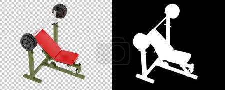 Photo for Adjustable weight bench with mask isolated on background. 3d rendering - illustration - Royalty Free Image