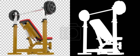 Photo for Adjustable weight bench with mask isolated on background. 3d rendering - illustration - Royalty Free Image