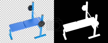 Photo for Flat weight bench with mask isolated on background. 3d rendering - illustration - Royalty Free Image
