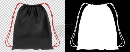 Photo for Drawstring bag isolated on background. 3d rendering - illustration - Royalty Free Image
