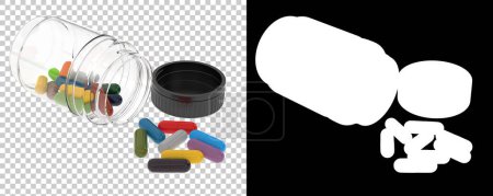 Photo for Pills isolated over background. 3d rendering - illustration - Royalty Free Image