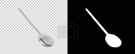 Photo for Wooden spoon isolated on background. 3d rendering, illustration - Royalty Free Image