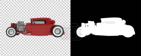 Photo for Hot rod car isolated on background. 3d rendering - illustration - Royalty Free Image
