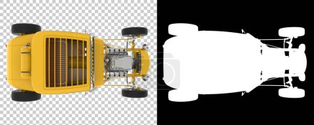 Photo for Hot rod car isolated on background. 3d rendering - illustration - Royalty Free Image