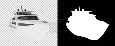 Téléchargez les photos : Super yacht isolé sur fond. rendu 3d - illustration - en image libre de droit