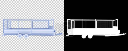 Téléchargez les photos : Remorquage de véhicule avec roues, illustration de rendu 3d de l'équipement d'usine - en image libre de droit