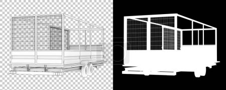 Foto de Remolque del vehículo con ruedas, ilustración de la representación 3d del equipo de fábrica - Imagen libre de derechos