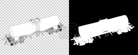 Photo for Fuel wagon isolated on background. 3d rendering - illustration - Royalty Free Image