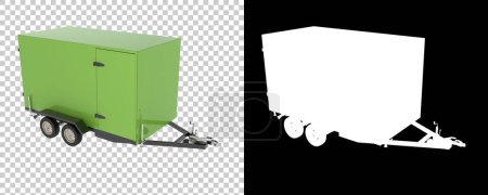 Téléchargez les photos : Chariot cargo pour auto sur fond transparent et noir - en image libre de droit