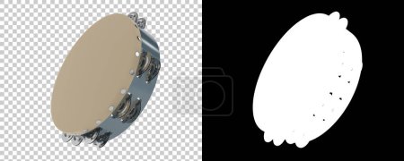 Photo for Tambourine isolated on background. 3d rendering - illustration - Royalty Free Image