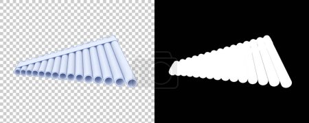 Photo for Pan flute isolated on background. 3d rendering - illustration - Royalty Free Image