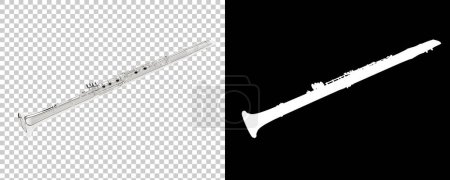Photo for Clarinet isolated on background. 3d rendering - illustration - Royalty Free Image