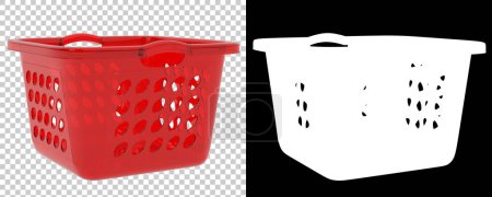 Photo for Laundry basket on transparent and black background - Royalty Free Image