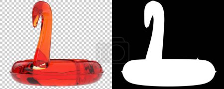 Photo for Flamingo rubber tube isolated on background. 3D rendering - illustration - Royalty Free Image