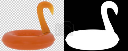 Photo for Flamingo rubber tube isolated on background. 3D rendering - illustration - Royalty Free Image