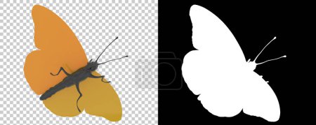 Téléchargez les photos : Jouet papillon isolé sur fond. rendu 3d - illustration - en image libre de droit