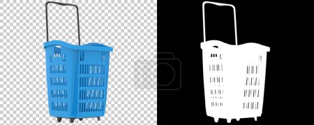 Photo for Shopping basket on transparent and black background - Royalty Free Image