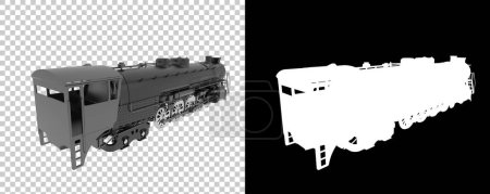 Photo for Locomotive isolated on white background. 3d rendering - illustration - Royalty Free Image