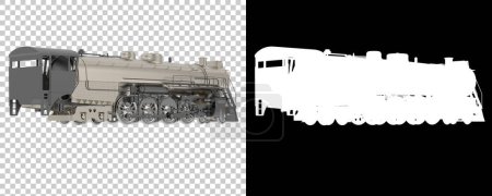 Foto de Locomotora aislada sobre fondo blanco. representación 3d - ilustración - Imagen libre de derechos