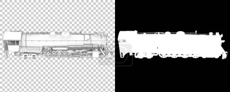 Photo for Locomotive isolated on white background. 3d rendering - illustration - Royalty Free Image