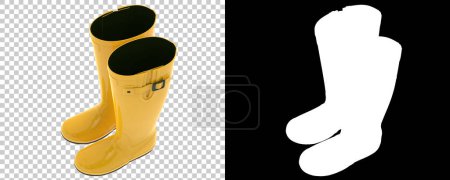 Photo for Rubber boots isolated on background. 3d rendering - illustration - Royalty Free Image