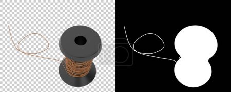 Photo for Spool of thread isolated on background. 3d rendering - illustration - Royalty Free Image