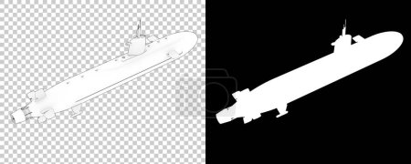 Foto de Submarino aislado sobre fondo. representación 3d - ilustración - Imagen libre de derechos