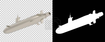 Photo for Submarine isolated on background. 3d rendering - illustration - Royalty Free Image