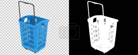 Photo for Shopping basket on transparent and black background - Royalty Free Image