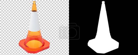 Photo for Traffic warning cones isolated on white background - Royalty Free Image