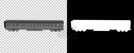 Foto de Carro de tren aislado sobre fondo transparente y negro para pancartas. representación 3d - ilustración - Imagen libre de derechos