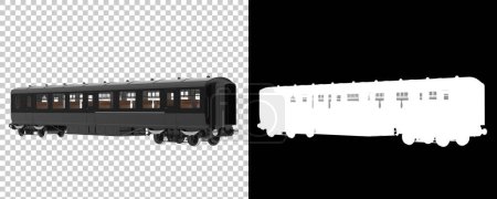 Photo for Train wagon isolated on transparent and black background for banners. 3d rendering - illustration - Royalty Free Image