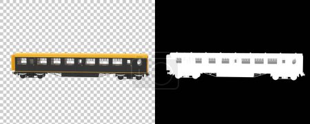 Photo for Train wagon isolated on transparent and black background for banners. 3d rendering - illustration - Royalty Free Image