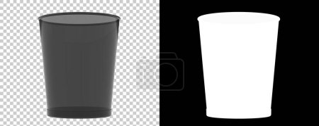 Photo for Trash bin on transparent and black background - Royalty Free Image