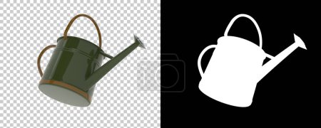 Photo for Realistic metal kettle, Watering can 3d illustration - Royalty Free Image