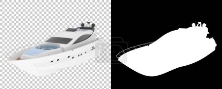 Téléchargez les photos : Super yacht isolé sur fond. rendu 3d - illustration - en image libre de droit