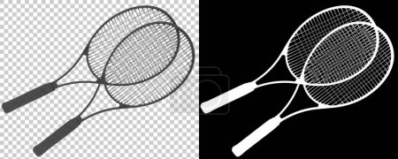 Foto de 3d ilustración de raquetas de tenis. equipo de actividad deportiva - Imagen libre de derechos