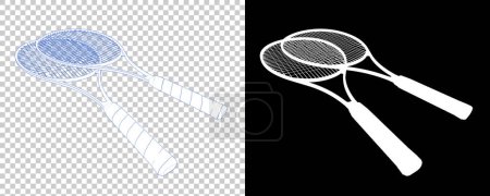 Photo for 3d illustration of tennis Rackets. sport activity equipment - Royalty Free Image