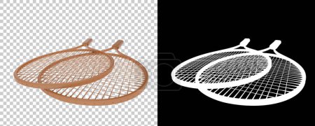 Téléchargez les photos : Illustration 3D de raquettes de tennis. équipement d'activité sportive - en image libre de droit