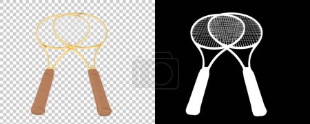 Téléchargez les photos : Raquettes de tennis. équipement d'activité sportive. Illustration 3d - en image libre de droit