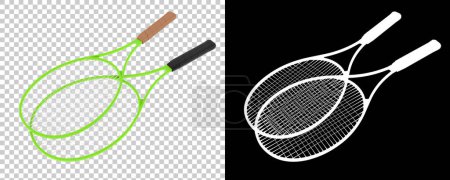 Photo for Tennis Rackets. sport activity equipment. 3d illustration - Royalty Free Image