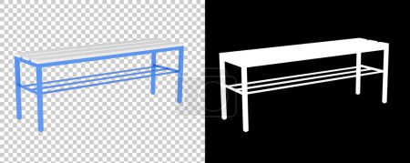 Photo for 3d rendering illustration. Locker room bench. - Royalty Free Image
