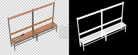 Photo for 3d rendering illustration. Locker room bench. - Royalty Free Image