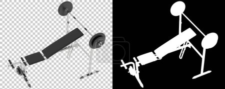 Téléchargez les photos : Illustration 3D du banc de gymnastique, équipement de sport d'entraînement, bancs de gymnastique réglables - en image libre de droit