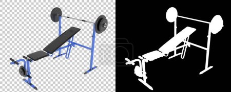Téléchargez les photos : Illustration 3D du banc de gymnastique, équipement de sport d'entraînement, bancs de gymnastique réglables - en image libre de droit