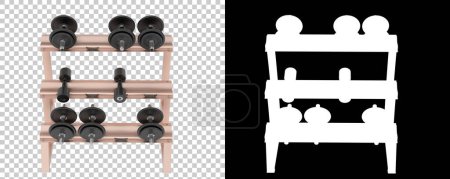 Photo for Sport equipment. gym bench with heavy dumbbells - Royalty Free Image